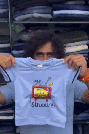 Light Blue “Happy Street” Printed Kids’ T-Shirt