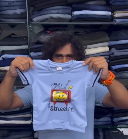 Light Blue “Happy Street” Printed Kids’ T-Shirt