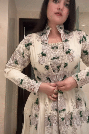 Elegant Floral Anarkali Look