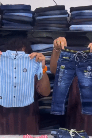 Blue Striped Shirt & Stylish Denim Jeans Kids’ Outfit Set