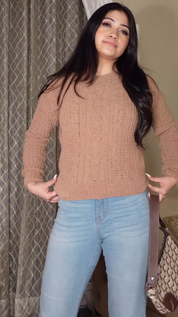 Knitted Balloon Sleeves Pullover Sweater - Image 3