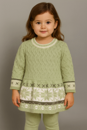 Cozy Winter Outfit for Kids with Soft Wool Blend and Nordic Pattern