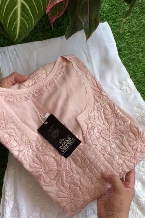 Women’s Casual Wear Chikan Embroidered Kurta Set