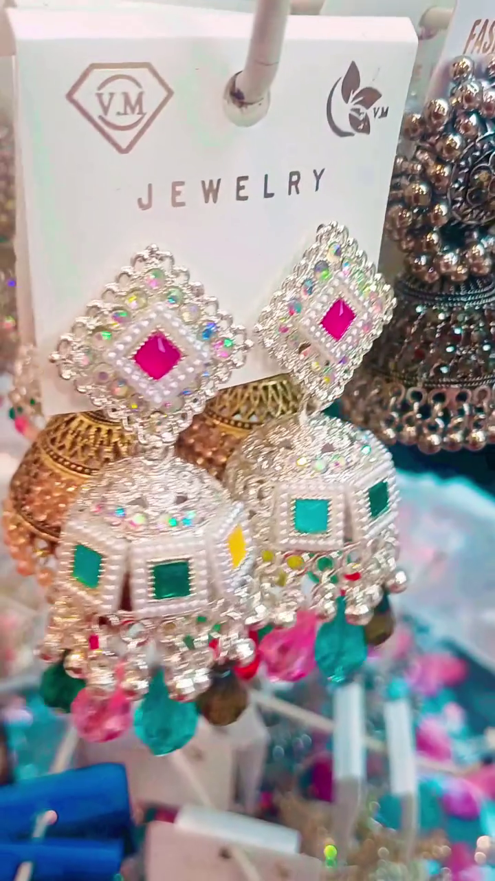 Multicolor Pearl Jhumka Earrings for Women - Image 5