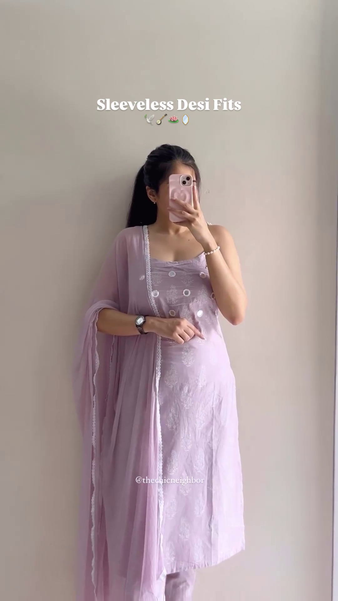 Women’s Indigo Sleeveless Kurta Set with Printed Dupatta - Image 3