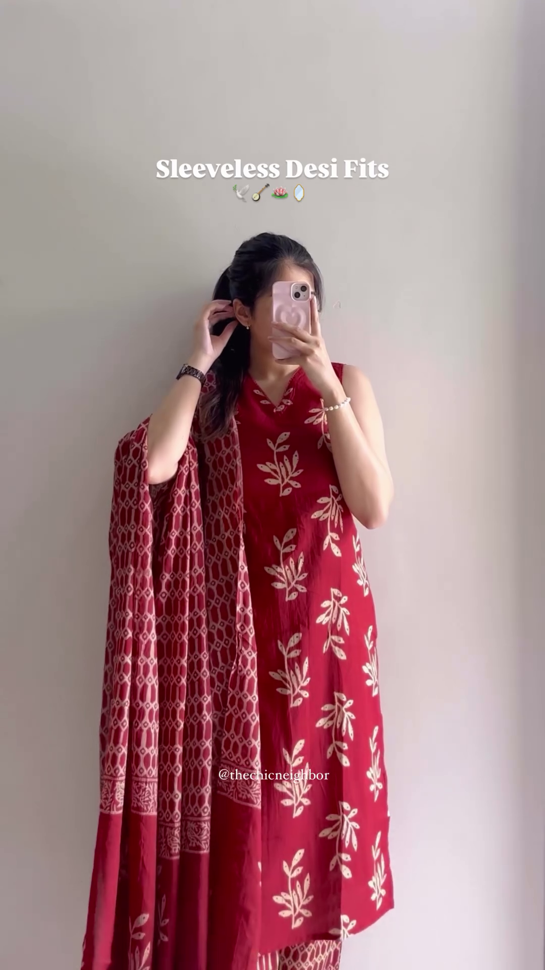 Women’s Indigo Sleeveless Kurta Set with Printed Dupatta - Image 2