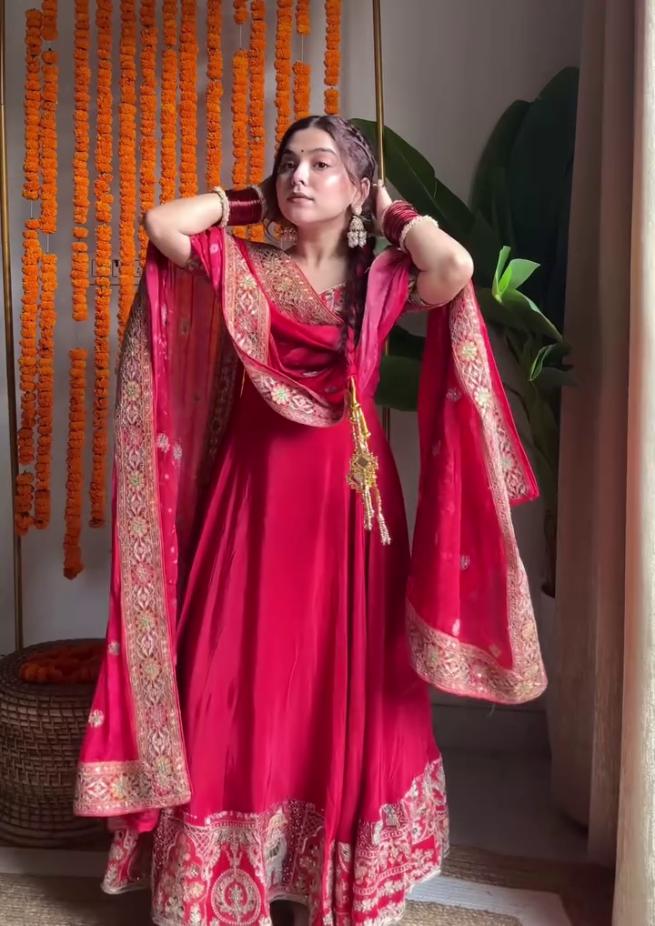 Radiant Red Bridal Anarkali Suit