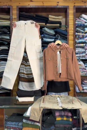 Trendy Cargo Pants & Casual Utility Jacket Combo