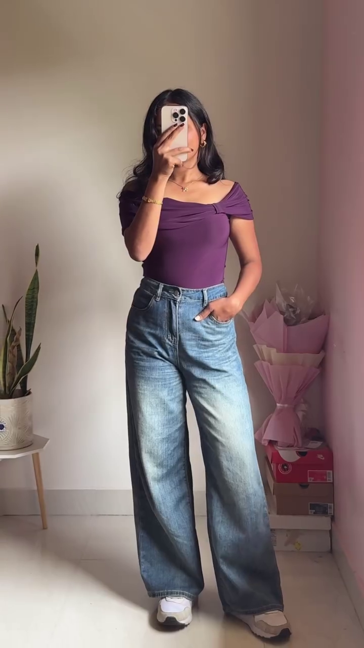 High-Waist Wide-Leg Denim Jeans