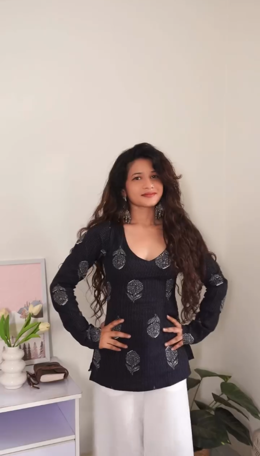 Pink Floral V-Neck Peplum Top for Women – Elegant Casual & Party Wear Blouse - Image 4