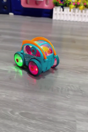 Musical LED Light-Up Bump & Go Toy Car for Kids