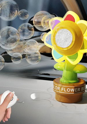 Colorful Solar Flower Bubble Machine Toy