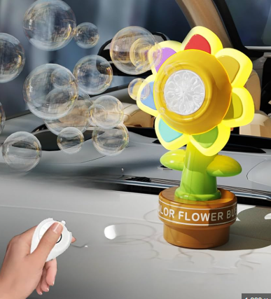 Colorful Solar Flower Bubble Machine Toy