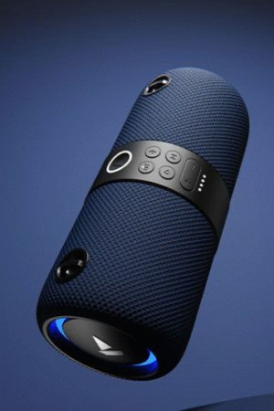 Blue Portable Bluetooth Speaker with RGB Light Base