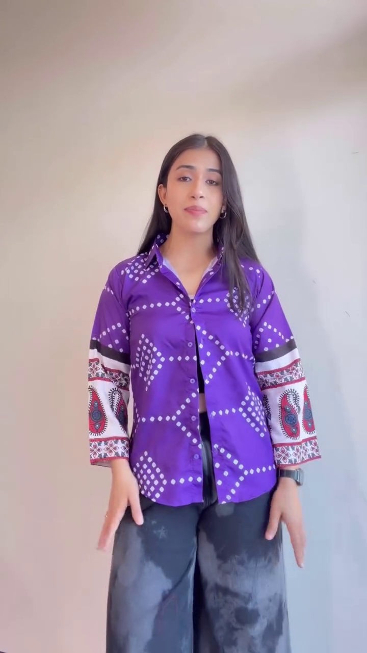 Women’s Lavender Ruffle Detail Shirt – Stylish Puff Sleeve Casual Top - Image 4