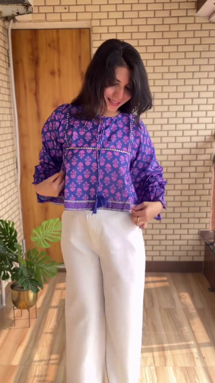 Women’s Boho Printed Peplum Top | Mustard Floral Casual Blouse with Puff Sleeves - Image 6