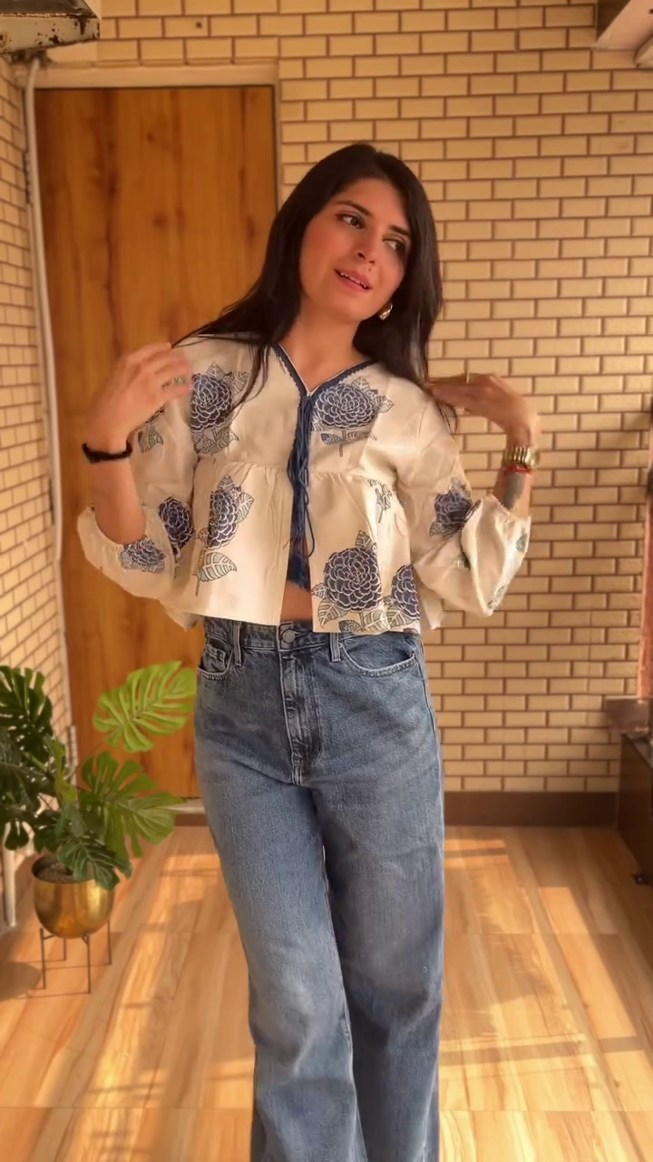 Women’s Boho Printed Peplum Top | Mustard Floral Casual Blouse with Puff Sleeves - Image 5