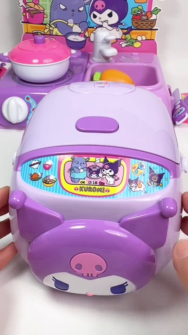 Kuromi Kids Mini Rice Cooker Toy | Cute Pretend Play Kitchen Cooking Toy for Children
