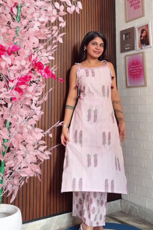 Women’s Printed Kurta Pant Set | Elegant Sleeveless Ethnic Suit for Women